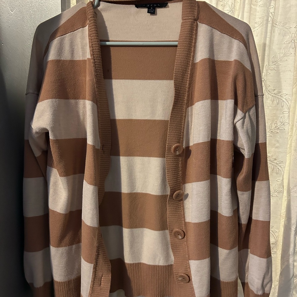 Cyrus Brown and Cream Striped Cardigan